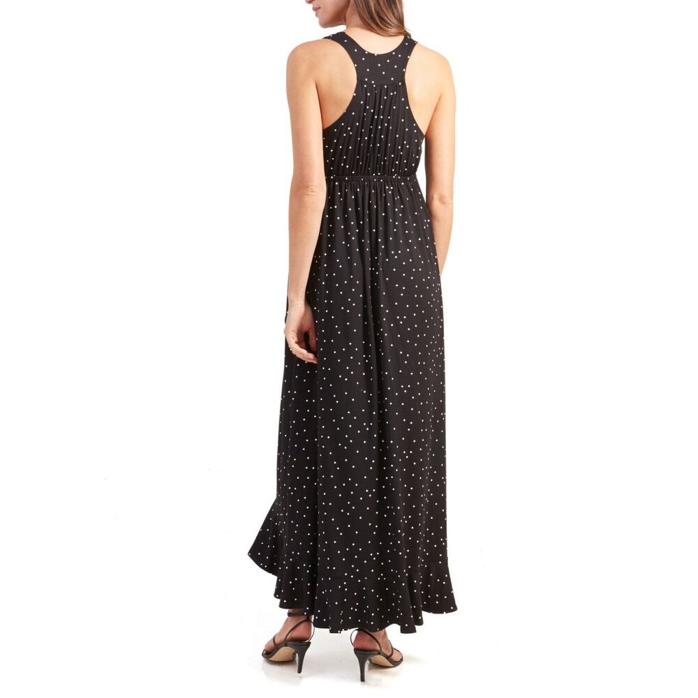 Ingrid + Isabel Racerback Ruffle Skirt Dress Black Polka Dot Print Size Small - Picture 3 of 4